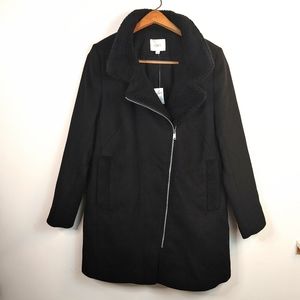 New Loft Black Wool moto Coat